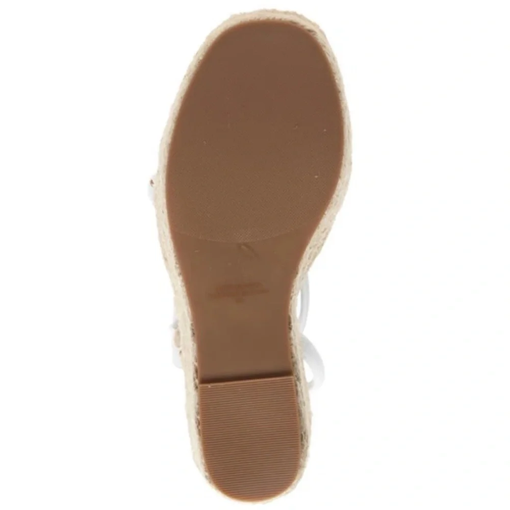 BP. Nordstrom Cohan White Espadrille Platform Wedge Sandal Size 11